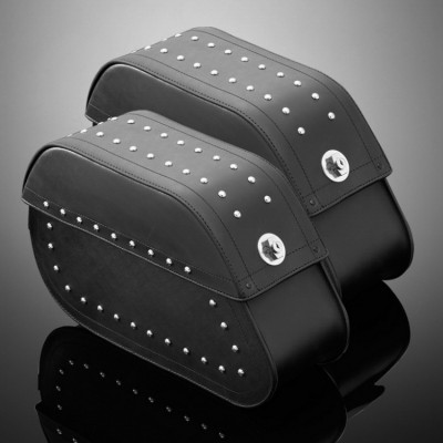 Motocyklové brašny Highway Hawk se zámkem - zdobení nýty, TEK kůže (2ks)